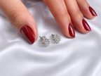 aretes plateados de acero inoxidable 